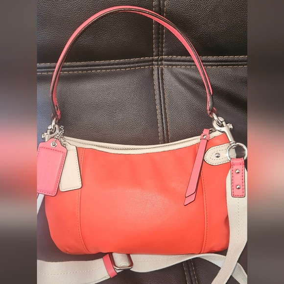 Coach Daisy Spectator Vermillion_ Sand Leather Mini Hobo Bag 2 Straps F23951 - Picture 10 of 16